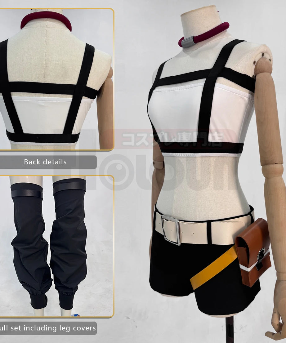 Gachiakuta Anime Riyo Cosplay Costume Convention Halloween Christmas Embroidery Top Vest Short Backpack Waist Bag