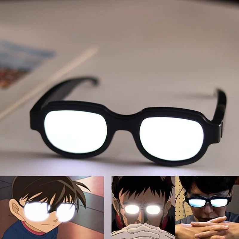 Detective Conan Funny LED Light Edogawa Solve the Case Glasses Anime Kawaii Accsesories Action Toy Figures Toys Hobbies