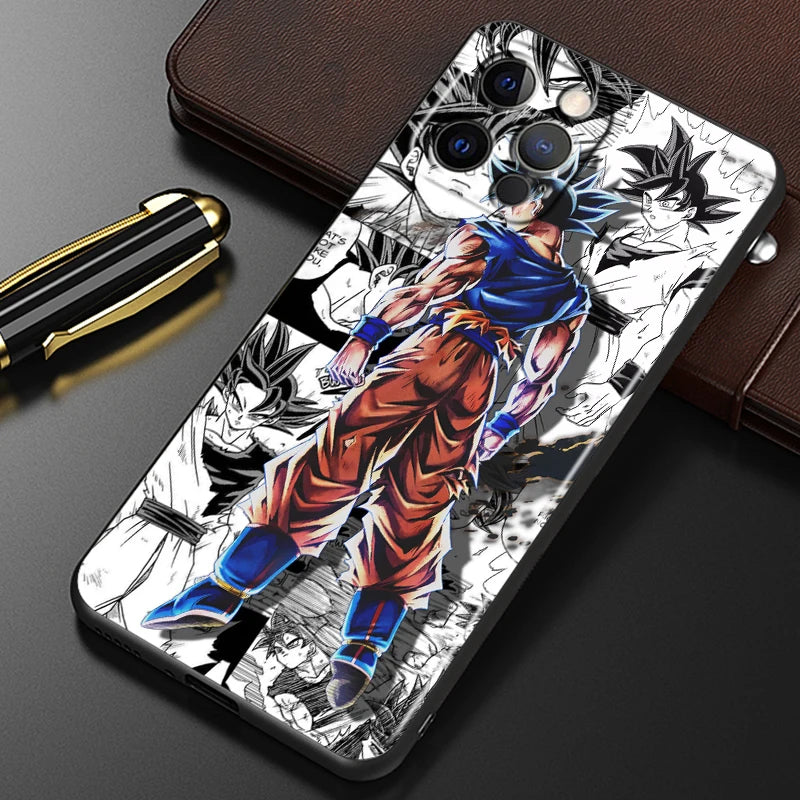 Manga D-Dragon Ball Z Art For iPhone 15 14 13 12 11 XS XR X 8 7 SE Pro Max Plus Mini Black Phone Case