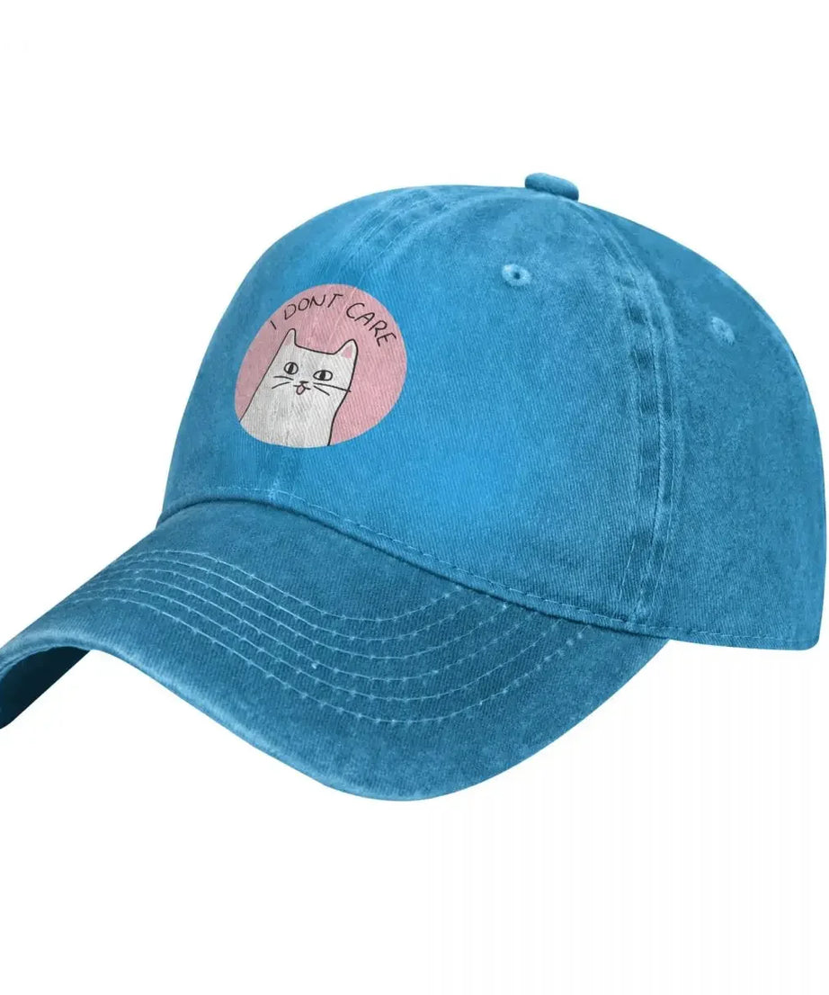 Baseball Caps Hats I Don't Care Cat Dad Hat For Man Peaked Cap Sun anime Shade
