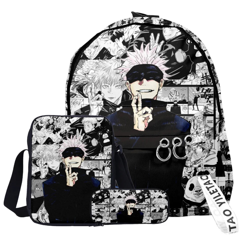 Anime Satoru Gojo School Backpack Laptop Backpack Boys Girls Teens School Bag Travel Bag Mochila Shoulder Bag
