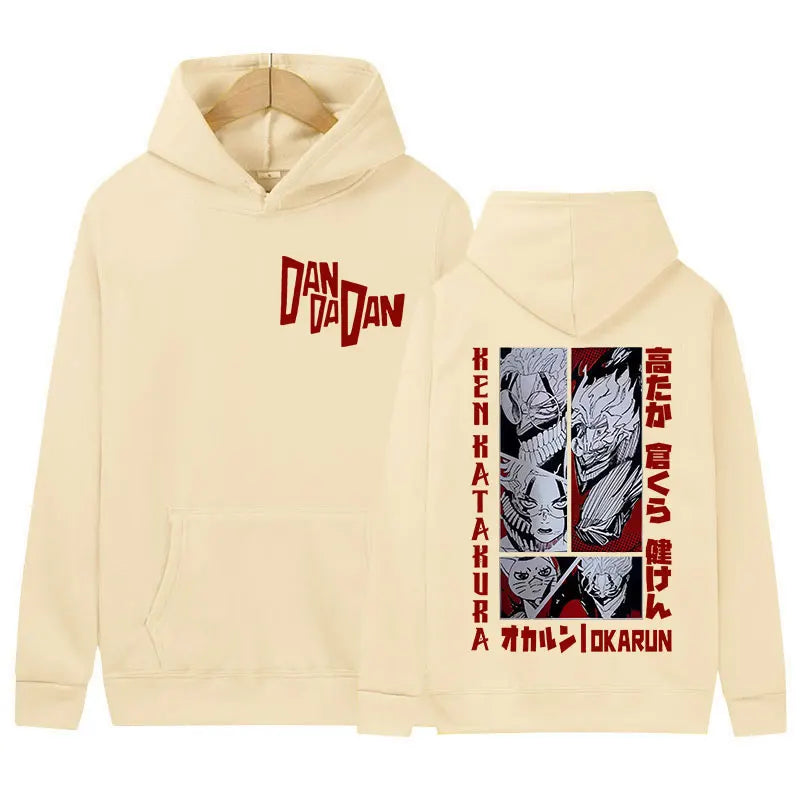 Dandadan Turbo Granny & Transformed Okarun Graphic Fleece Hoodie Harajuku Streetwear 2