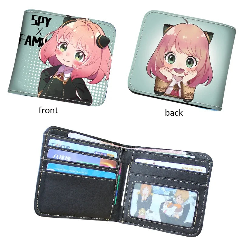 Spy x Family Forger Family Kawaii Short PU Leather Folding Bifold Wallet