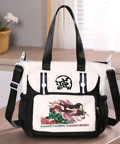 Anime Demon Slayer Kamado Tanjirou New Shoulderbag Men Women Crossbody Bags Student Fashion Large Capacity Handbag Holiday Gifts
