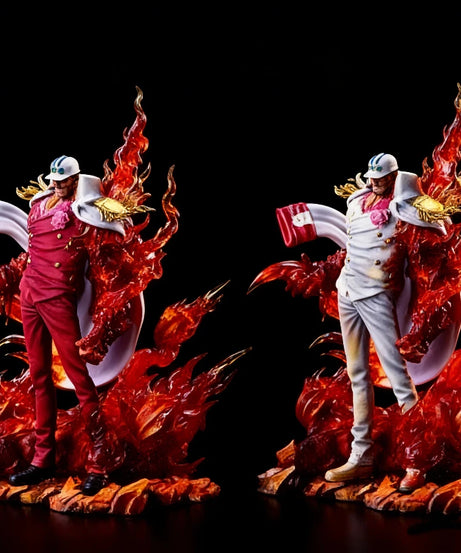 34cm One Piece Red Dog Sakazuki Light-Up Action Figures Navy Admiral Resin Statue Collectible Anime Model Toy Desk Ornament Gift
