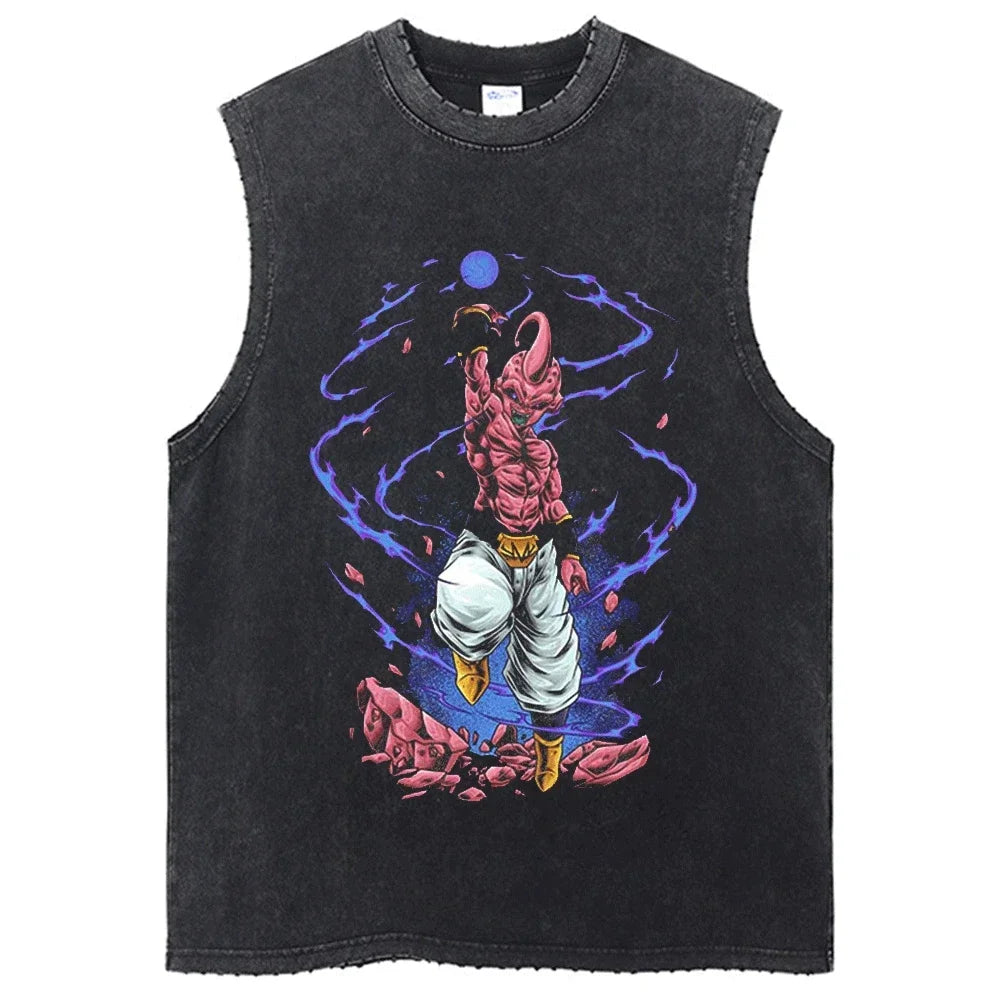 Vintage Dragon Ball Sleeveless Streetwear Tank – Harajuku Cotton Graphic Tee