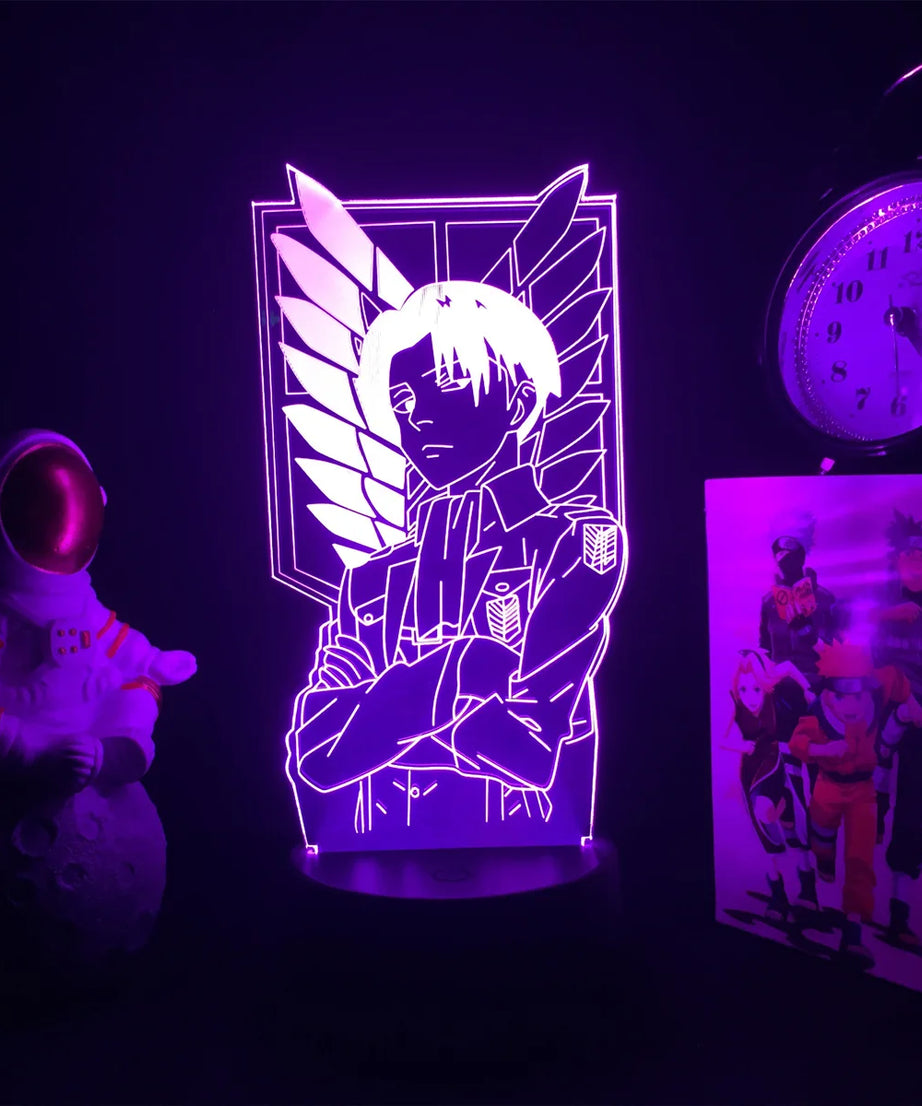 Anime 3D Lamp Attack on Titan Acrylic Luminous Stand Mikasa Ackerman Eren Yeager Action Figure For Kids Children Gifts