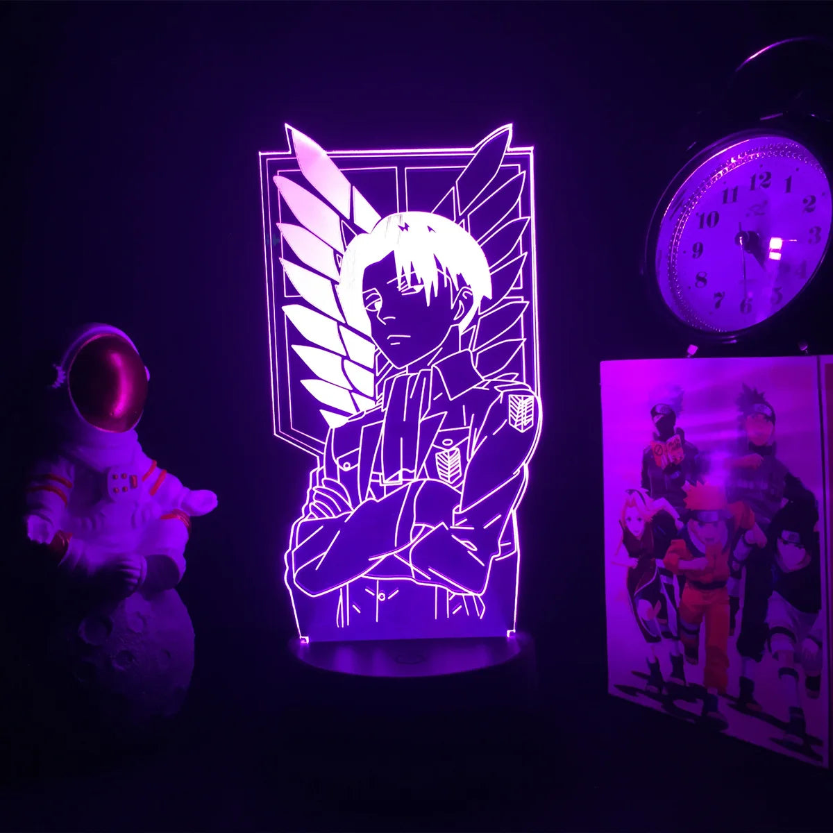 Anime 3D Lamp Attack on Titan Acrylic Luminous Stand Mikasa Ackerman Eren Yeager Action Figure For Kids Children Gifts