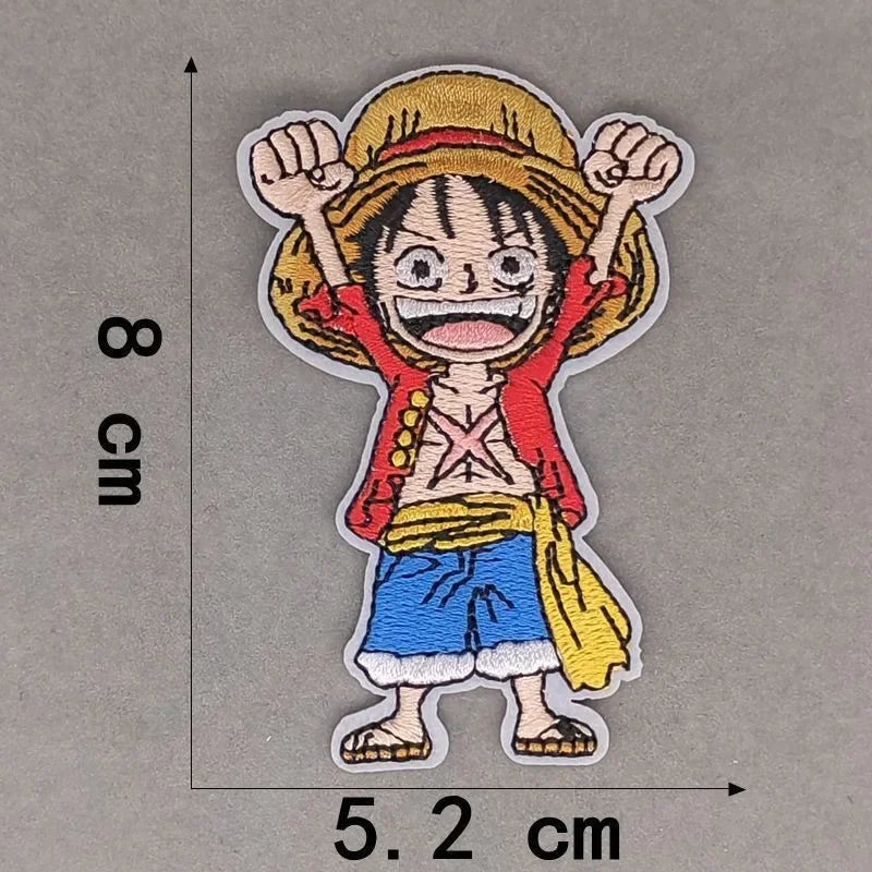 One Piece Luffy Animation Character Embroidery Ironing Cloth Sticker Fashion Clothes DIY Hole Patch Cloth Sticker