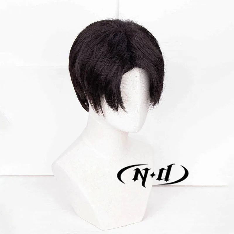 Attack on Titan Levi Ackerman Cosplay Wig – Short Black Heat-Resistant Synthetic Hair 4