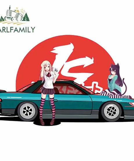 EARLFAMILY 13cm For ILLEGALSTREET X ANIME Window Fine Decal Sunscreen Car Sticker Anime Car Accessories Decoration