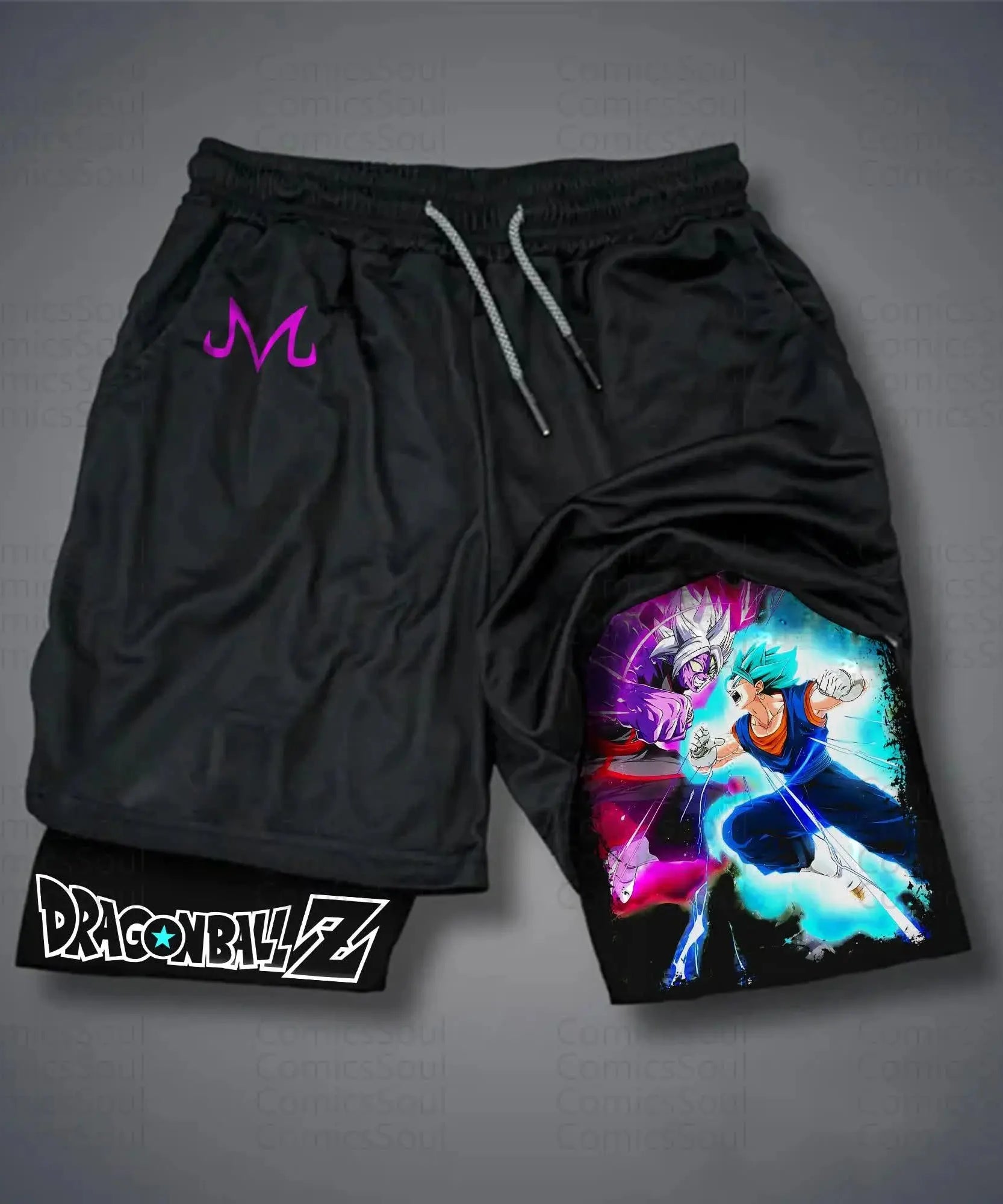 Dragon Ball Anime Men's Shorts Sportswear Quick Dry Gym Pants Double-layer 2 in 1 Shorts Y2k Summer Breathable Streetwear
