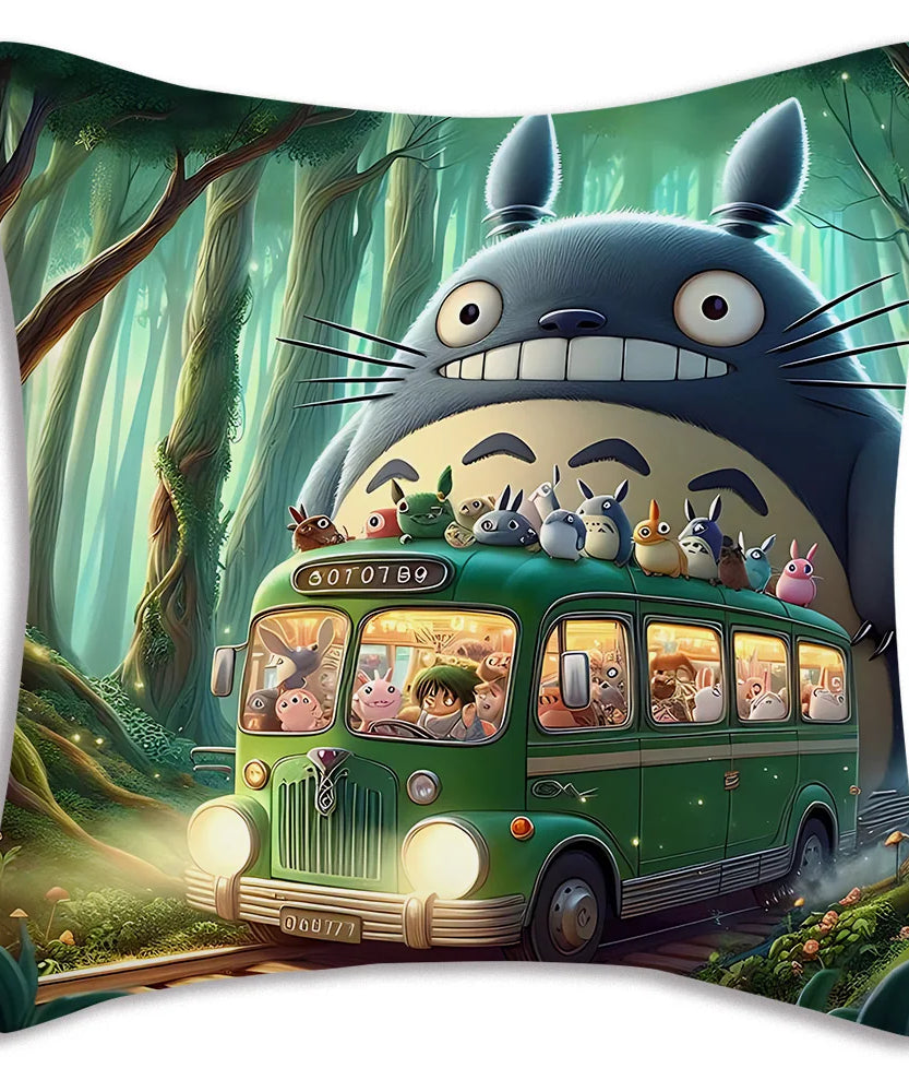 Anime T-TotoroS Kawaii Pillow Covers Cartoon Sofa Decorative Home Double-sided Printing Short Plush Cute Cushion Cover