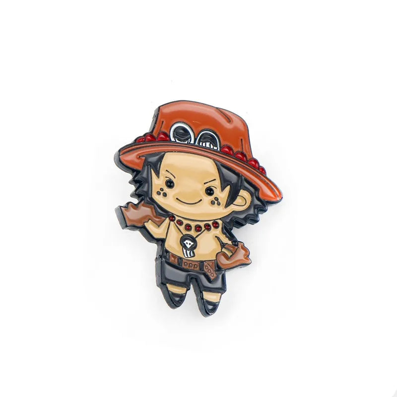 4 PCS One Piece Metal Enamel Pins Luffy Zoro Sanji Usopp Brooch Pirate Group Bad geAnime FansCollection Jewelry