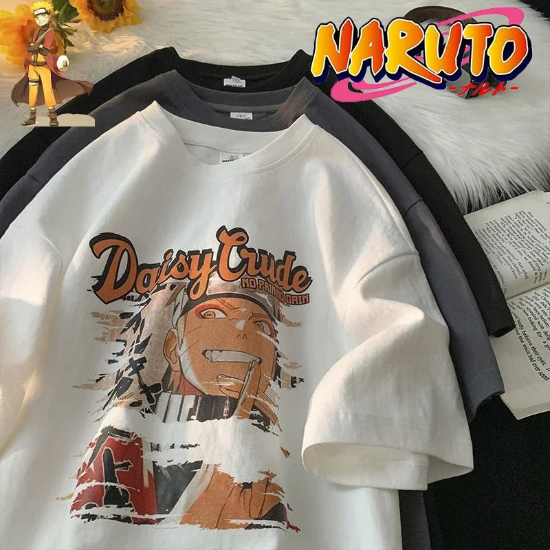 Naruto Ninja T-shirt Clothes Cartoon Print Short-sleeved Summer Tops Hip Hop Fashion Short Sleeve Top Clothes Birthday Gift New