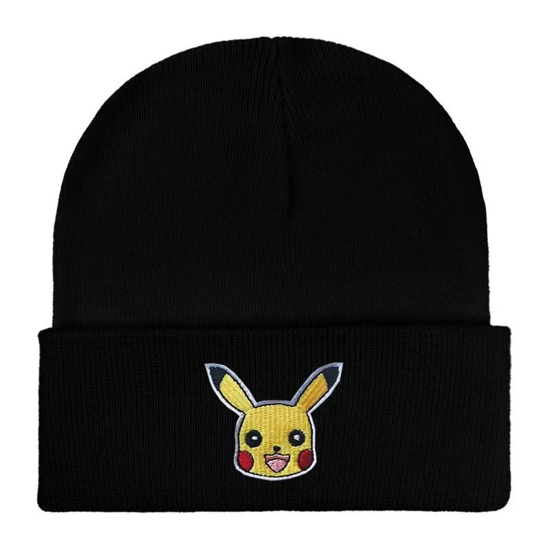 Pokemon Unisex Cotton Embroidered Beanies Casual Hats Knitted Winter Hat Hard Hip Hop Skull Bonnet Hat For Women Men