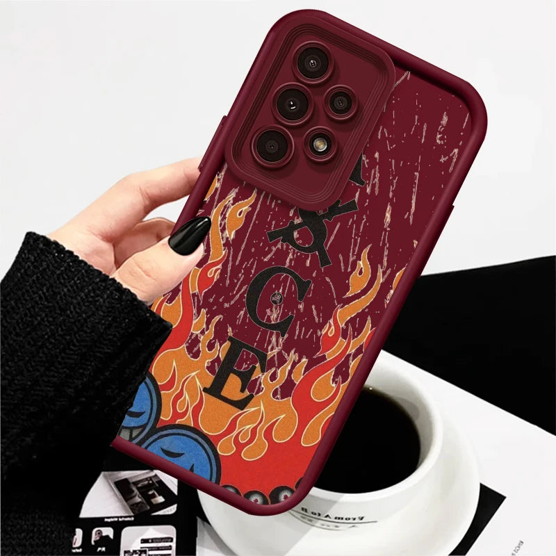 One Piece Nami D. Luffy Cute For Samsung A73 A71 A54 A53 A52 A51 A33 A32 A21S A14 A13 A12 A03 A04 A05 5G Eye Ladder Funda