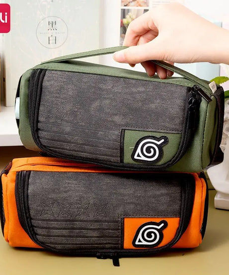 Naruto anime creative canvas stationery case student pencil case personalized children's large capacity pencil case gift