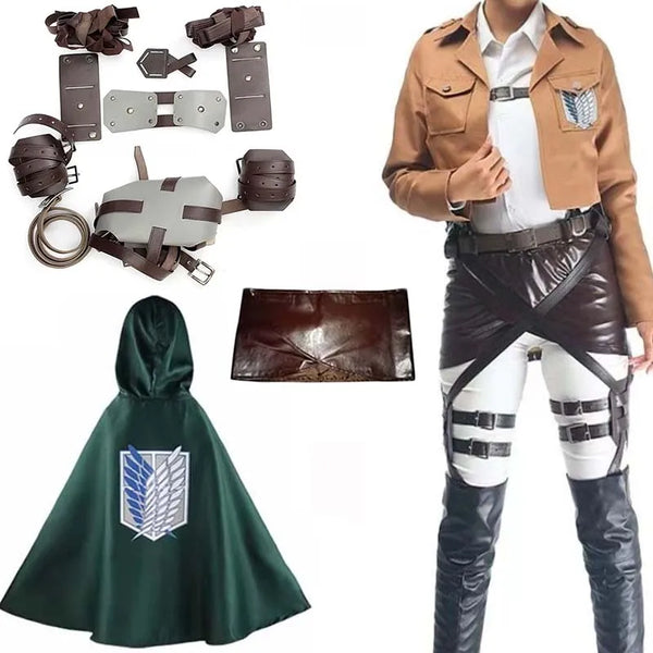 Attack on Titan Scout Regiment Cosplay Costume Full Set – Recon Corps Uniform & Cloak