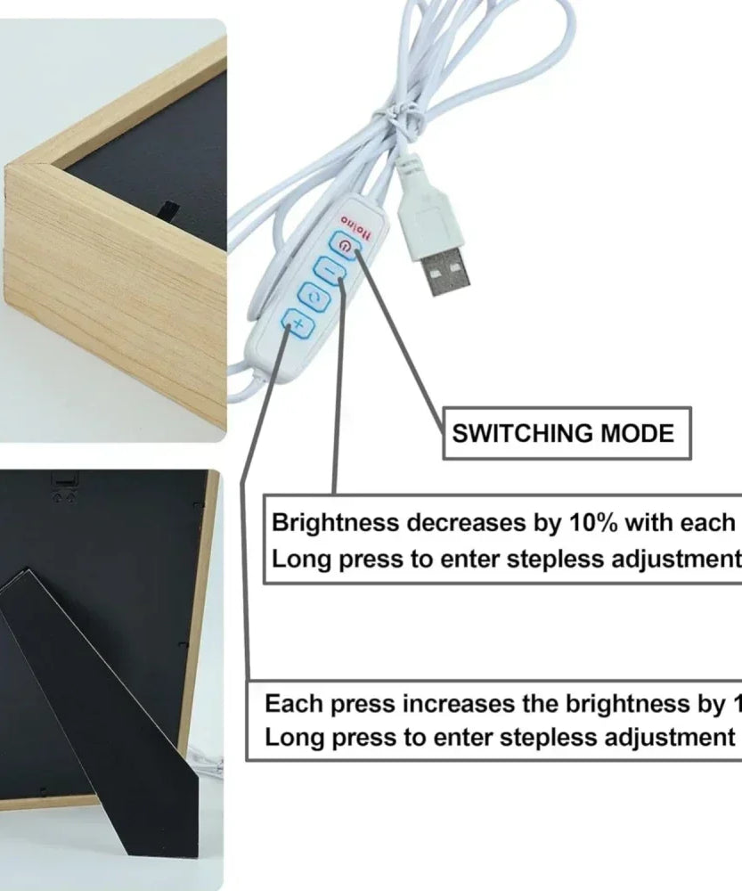 Anime Figure Sword Art Online Light Painting Photo Frame Kirito Figure Led Lamps Home Bedroom Tabe Decor Birthday Gift moon Lamp