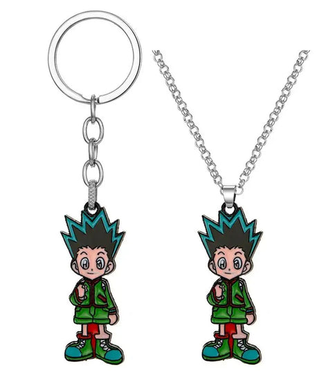 Anime peripherals: HUNTER alloy keychain, Xiaojie pendant, necklace, personality pendant, kids toys holiday gift