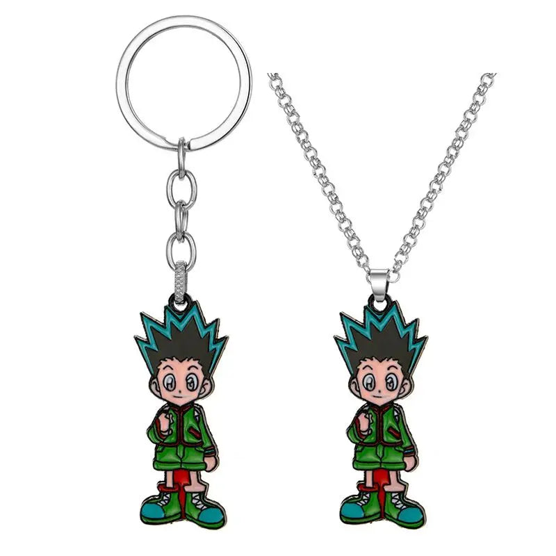 Anime peripherals: HUNTER alloy keychain, Xiaojie pendant, necklace, personality pendant, kids toys holiday gift