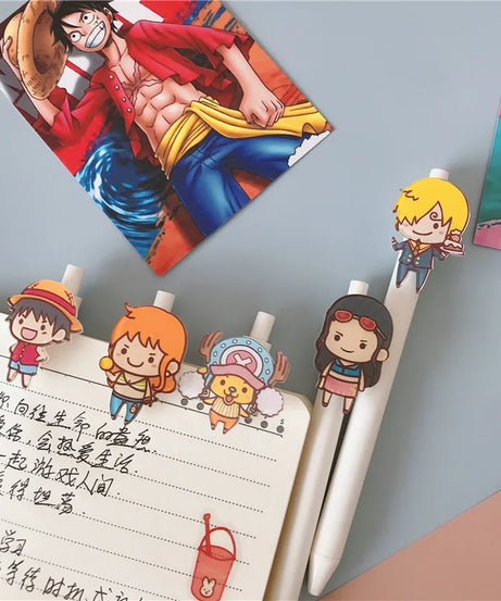 One Piece Neutral Pen Press Bullet Luffy Anime Adventure Black Office Writing Signature Pen Stationery School Supplies