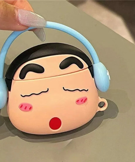 Crayon ShinChans Case for Apple AirPods 1 2 3 Airpod Pro3D Key Chain Wireless Earphone Bluetooth Headset Silicone Cover