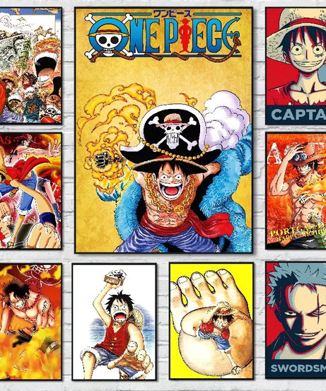 One Piece  Anime Canvas Painting Anime Characters Monkey D. Luffy Print Living Room Decoration Wall Decoration Painting