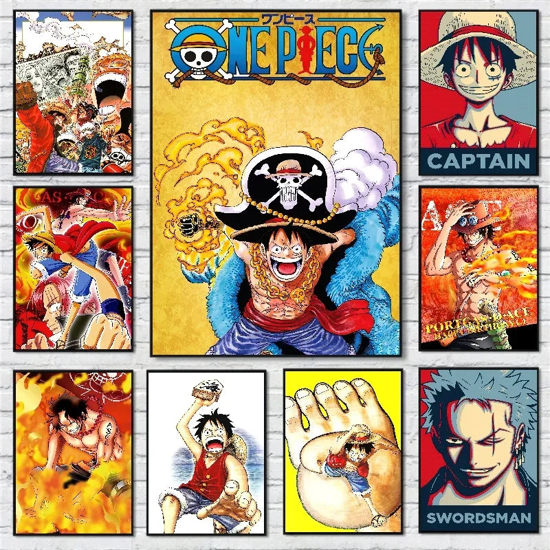 One Piece  Anime Canvas Painting Anime Characters Monkey D. Luffy Print Living Room Decoration Wall Decoration Painting