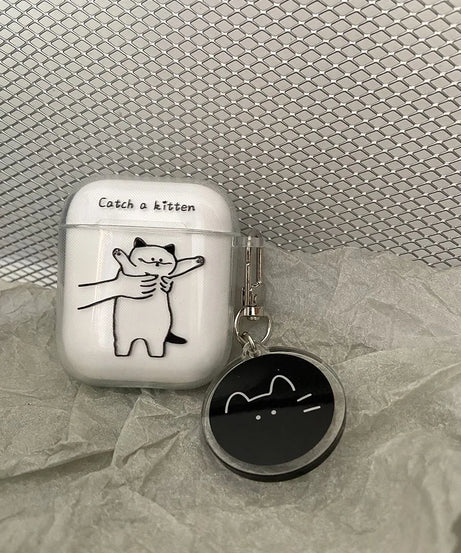 Funny Cat Case for Airpod Cases Air Apple Pro 3 for 2 3rd Pods Transparent Cute AirPods Cover TPU Coque for Airpods 2 1