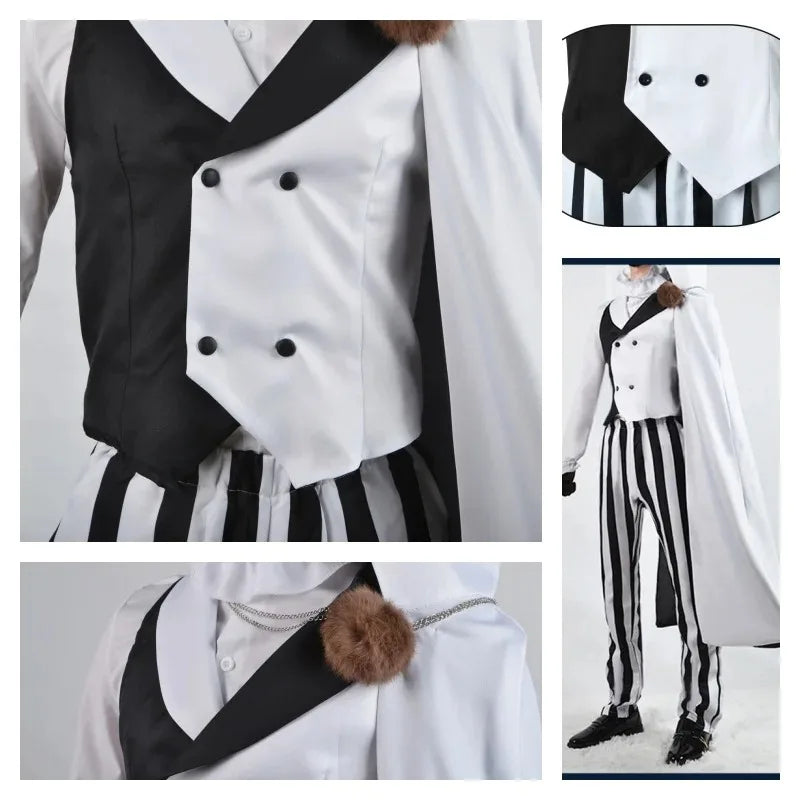 Nikolai Gogol Cosplay Costume Anime Bungou BSD Season 4 Nikolai Cosplay Cloak Cape Uniform Suit Wig Halloween