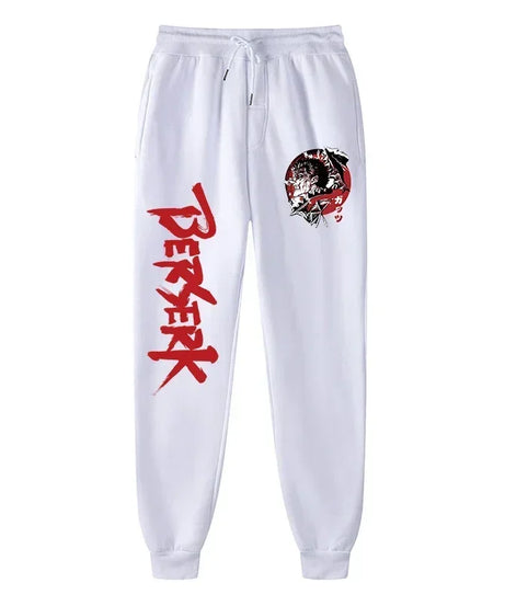 Men's berserk animated printed sportswear pants sports jogging pants casual polar lining pocket pants