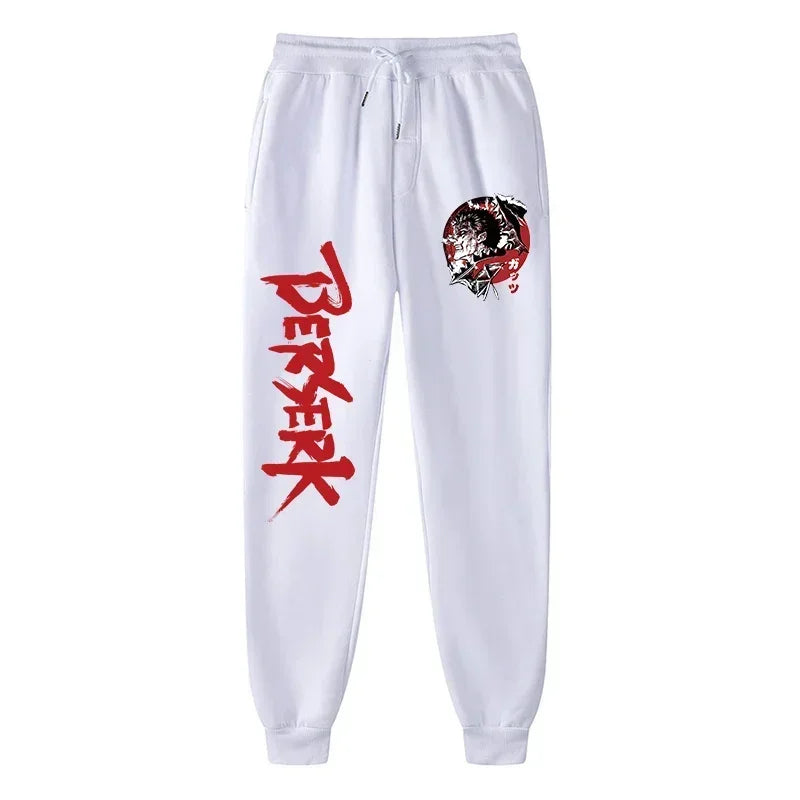 Men's berserk animated printed sportswear pants sports jogging pants casual polar lining pocket pants