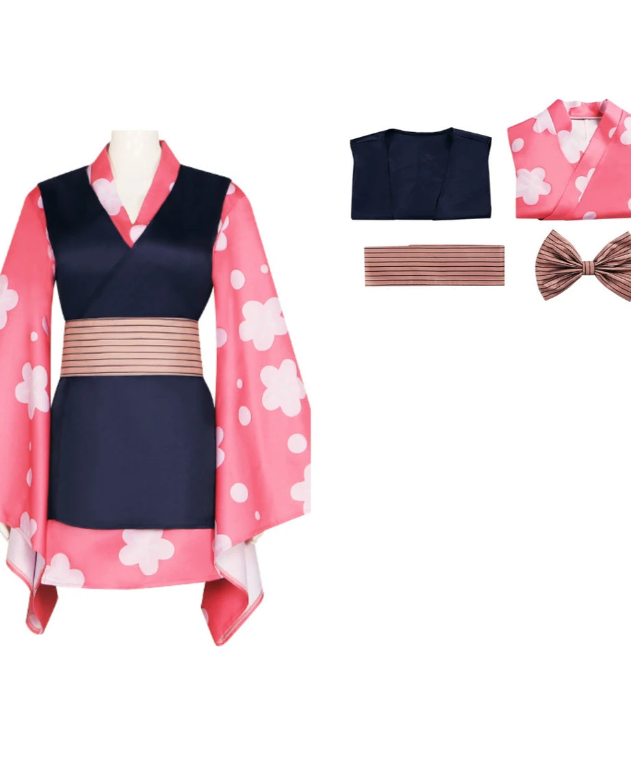 Demon Slayer Anime Peripheral Makomo Kanroji Mitsuri Kokushibo Nakime Costume  Style Kimono Cos Outfit Halloween Party
