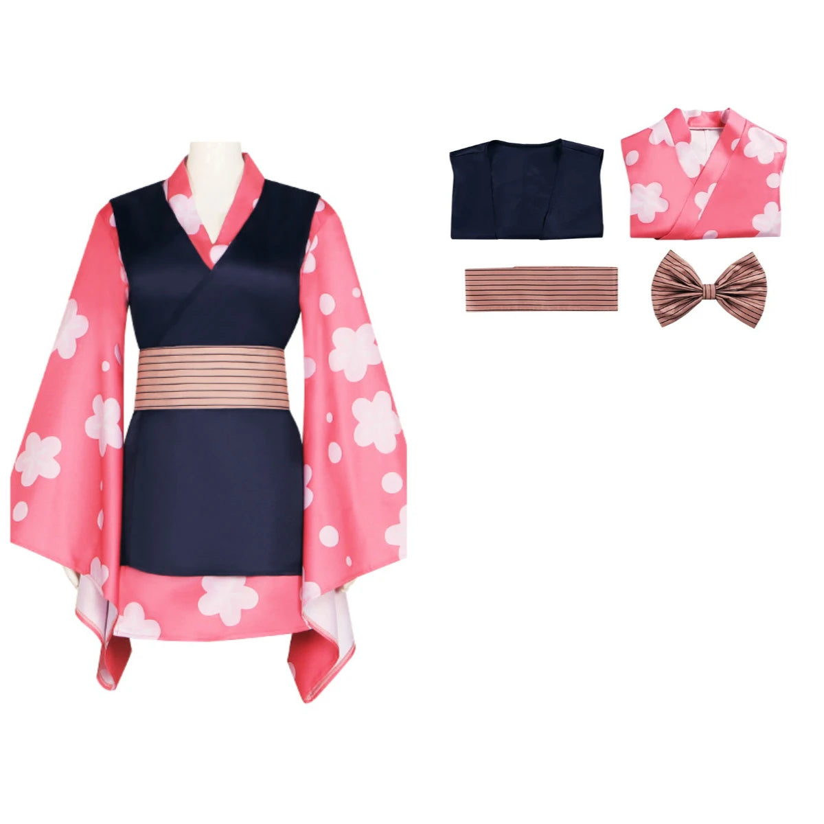 Demon Slayer Anime Peripheral Makomo Kanroji Mitsuri Kokushibo Nakime Costume  Style Kimono Cos Outfit Halloween Party