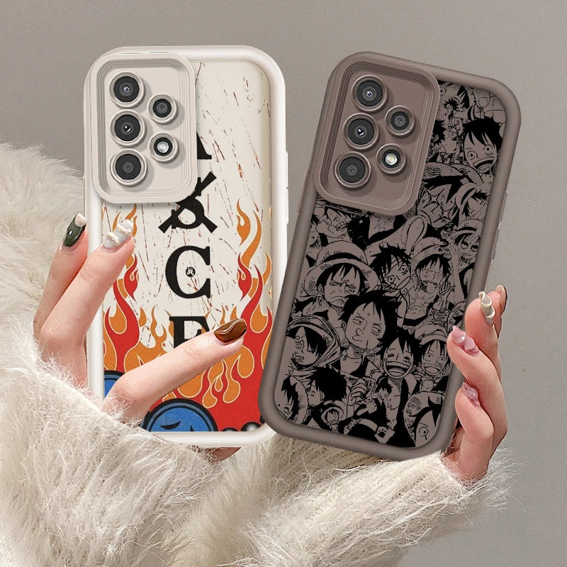 One Piece Nami D. Luffy Cute For Samsung A73 A71 A54 A53 A52 A51 A33 A32 A21S A14 A13 A12 A03 A04 A05 5G Eye Ladder Funda