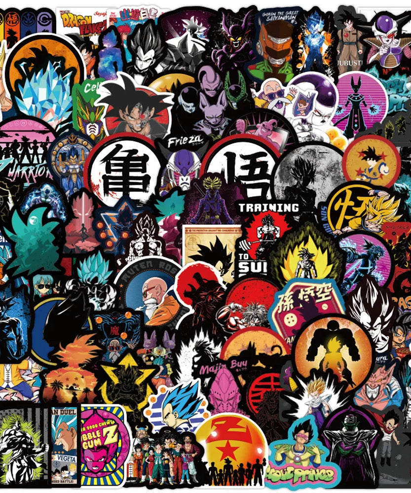 50/100pcs Cartoon Dragon Ball Anime Stickers Decals Skateboard Laptop Motorcycle Cool Graffiti Waterproof Sticker for Kids Toys
