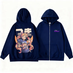 Sailor Moon Zip-Up Hoodie — Graphic Print Streetwear