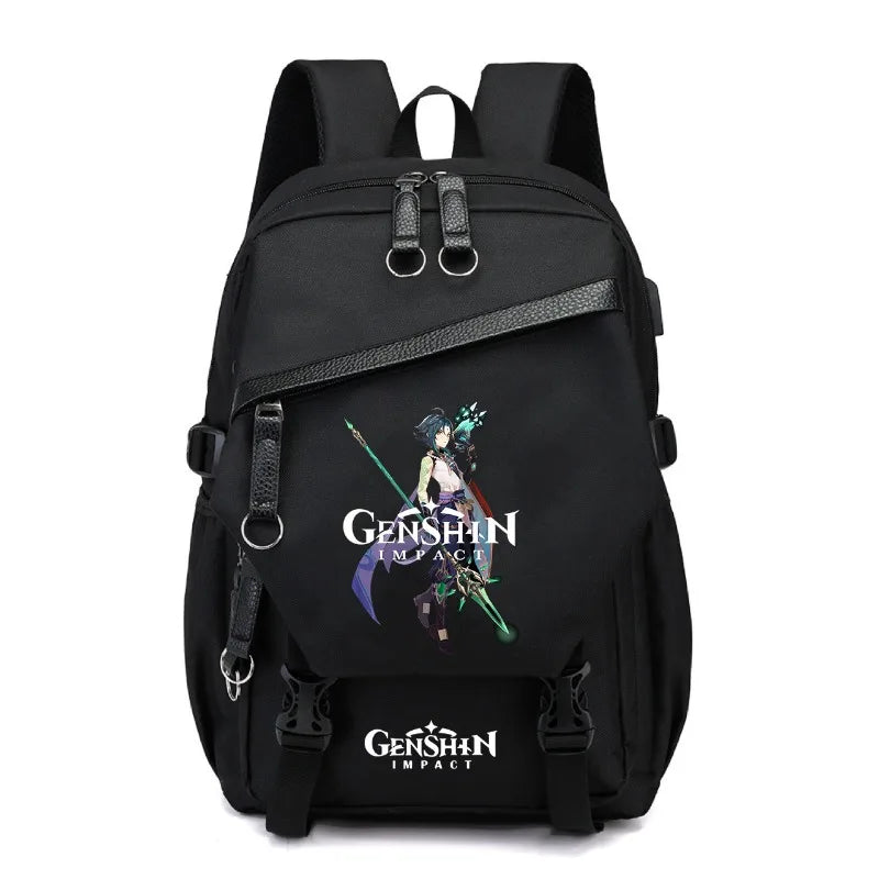 Genshin Impact Anime New Schoolbag Junior High School Primary School Students Men and Women Large-capacity Multi-layer Backpack