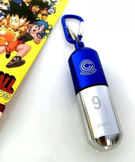 Dragon Ball Aluminum Alloy Keychain Toy Bulma Capsule Creative Keyring Portable Pill Box Container Pendant Birthday Gifts