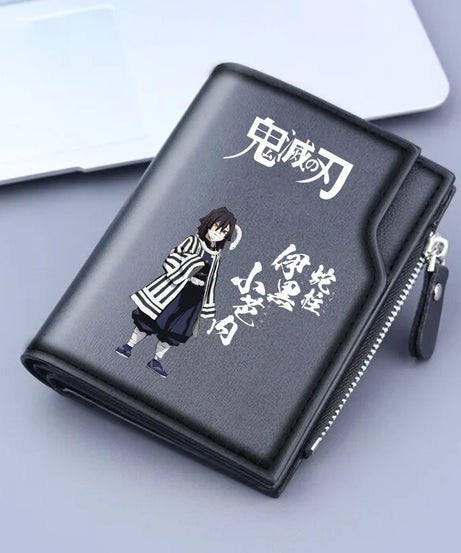 Demon Slayer Wallet Anime Coin Purse Men Credit Card Holder Boy Student Fashion Short Trifold Money Key Storage Pouch