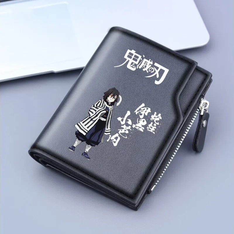 Demon Slayer Wallet Anime Coin Purse Men Credit Card Holder Boy Student Fashion Short Trifold Money Key Storage Pouch