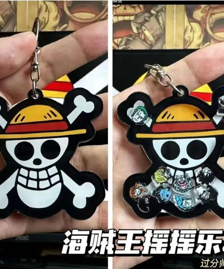 Cute one Piece Personalized Backpack Keychain Pendant Straw Hat Set Acrylic Pendant Rocking Music Student Accessories