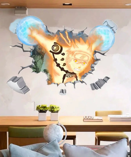 Naruto 3D Stereoscopic Wall Sticker Personality Naruto Student Dormitory Poster Wallpaper Self Adhesive Interior Decoration