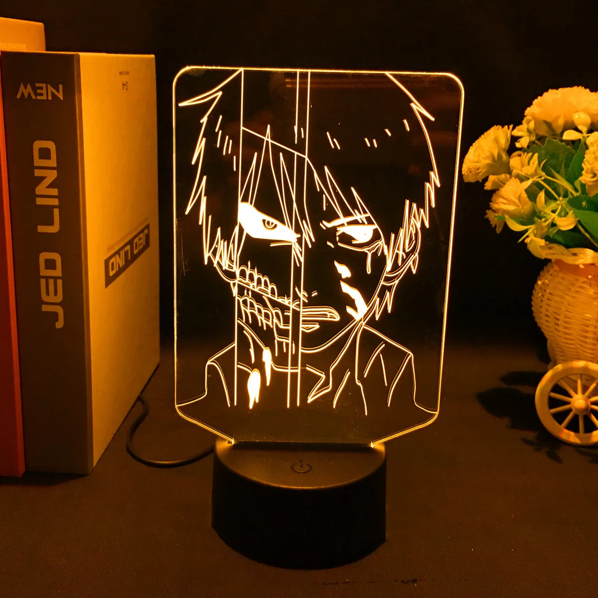 Anime Tokyo Ghoul Glowing Acrylic Stand Ken Kaneki Figure Nightlight for Reading Room Decor Light Gift for Birthday Table Lamp