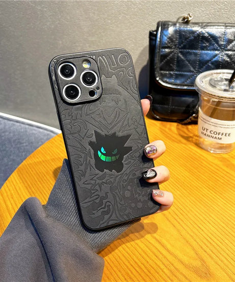 Gengar, Bulbasaur & Squirtle iPhone Case – Pokémon Laser Emboss Leather Cover