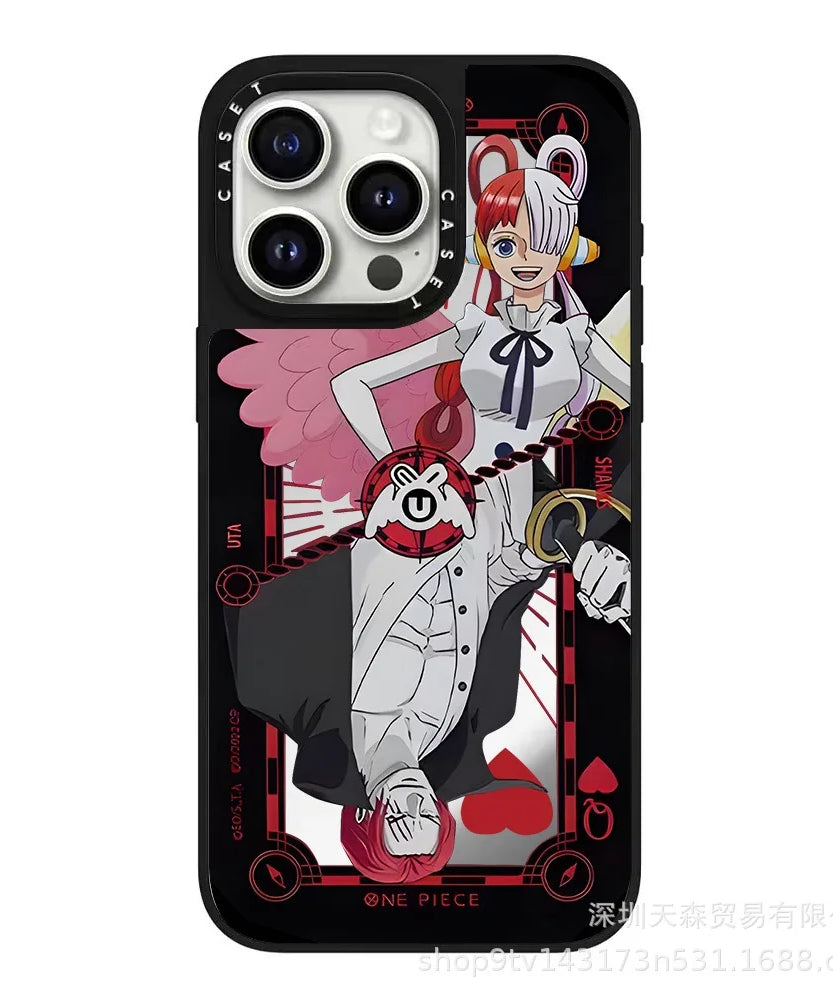One Piece x Naruto Mirror Phone Case – Anti-Fall Collection for iPhone 16 Pro Max