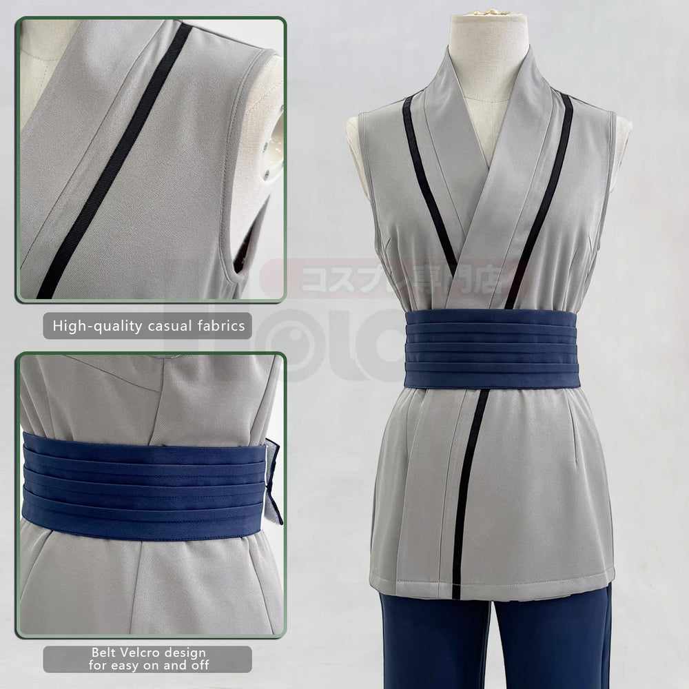 Anime Tsunade Cosplay Costume – Embroidered Haori, Top, Pants & Belt Set 3