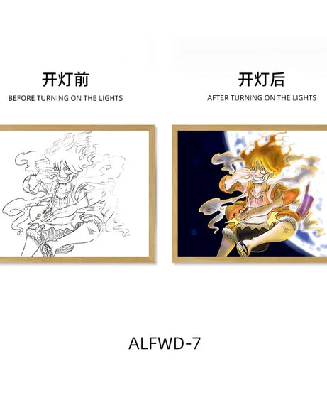 Sun God Nika Luffy Light-Up Frame – One Piece LED Desktop Decor